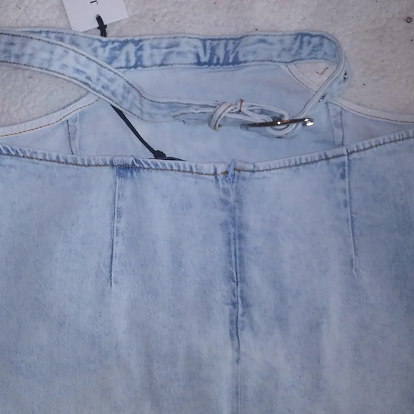 Denim Mini Skirt - NWT WeWoreWhat Cut Out Indigo Comfort Skirt - Picture 11 of 16